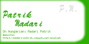 patrik madari business card